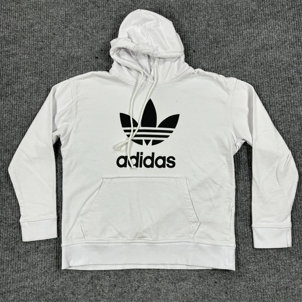 Adidas Originals Hoodie Pullover Sweatshirt Womens Size XS White Activewear